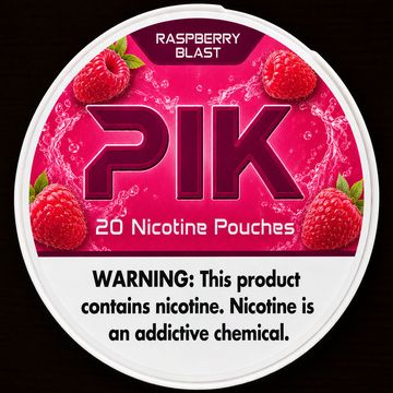 PIK Raspberry Blast nicotine pouch can