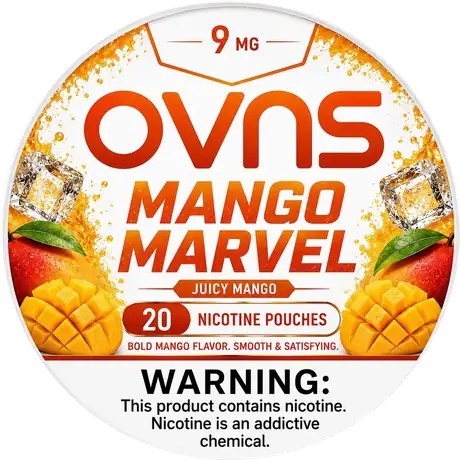OVNS Mango Marvel nicotine pouch can, 9 mg, 20 pouches