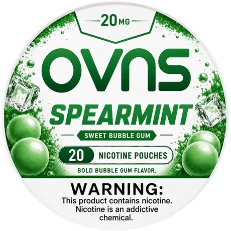 OVNS Spearmint nicotine pouch can, 20 mg, 20 pouches